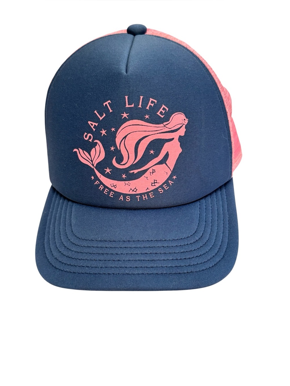 Salt Life Youth Girls Pink Blue Mermaid Trucker Snap Back Hat